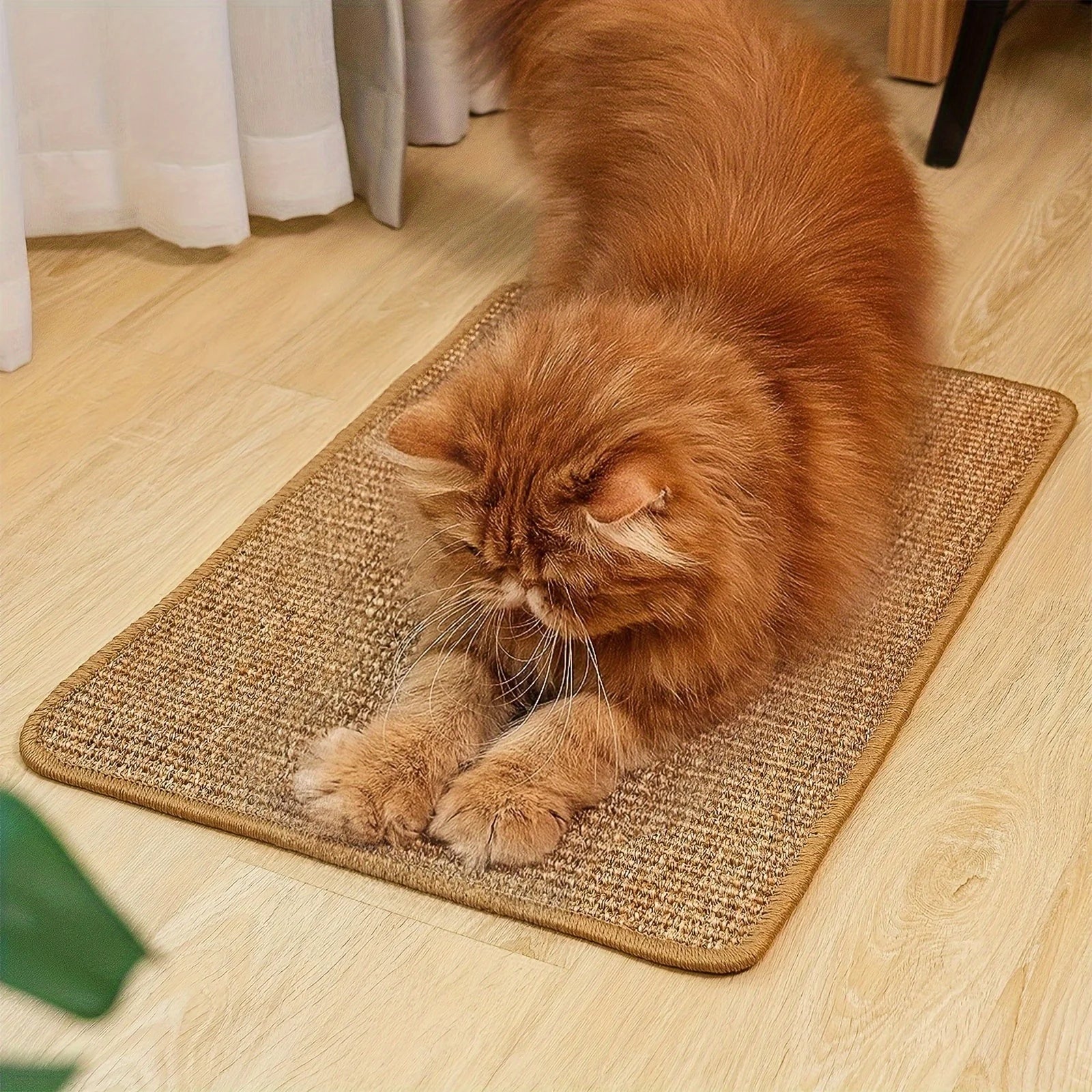 1pc  Cat Scratching Mat, Natural Sisal Cat Scratching Pad, Wear resistant Cat Grinding Claws Floor Mat