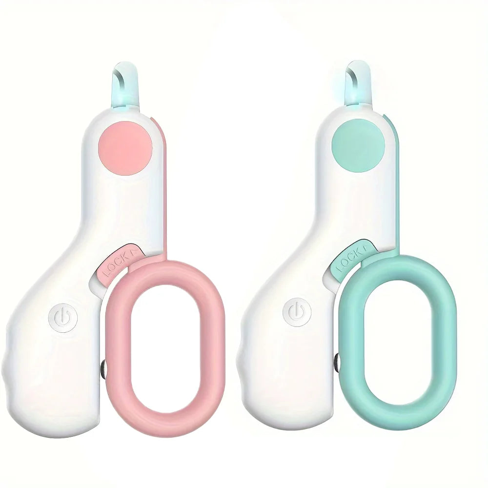 One LED light pet nail clipper, suitable for cats and dogs, mini size, with blood line lighting trimming, comfortable grip