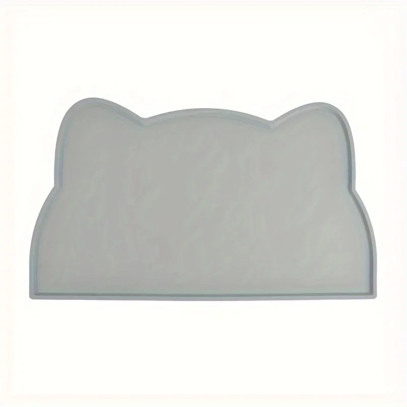 Silicone Cat Feeding Mat - Waterproof, Non-Slip Pet Placemat With Raised Edges For Food & Water Bowls