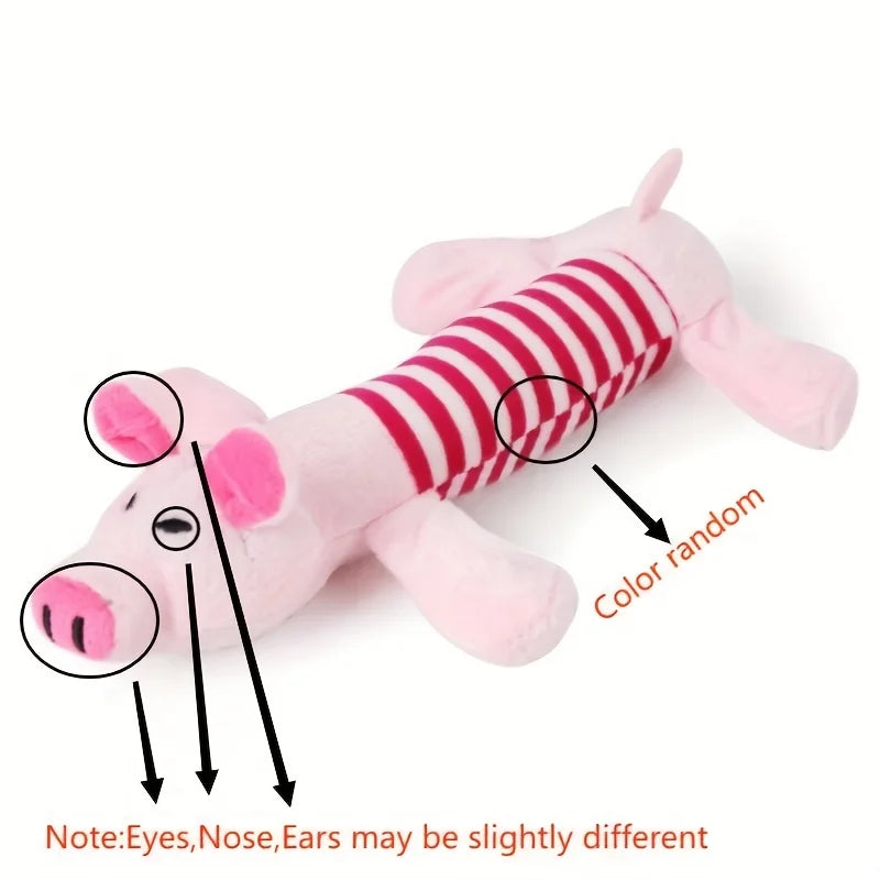 Dogs, cats, plush cartoon embroidery, bite resistant decompression, ducks, piglets, elephants Dog bite sound toy dog chew toy