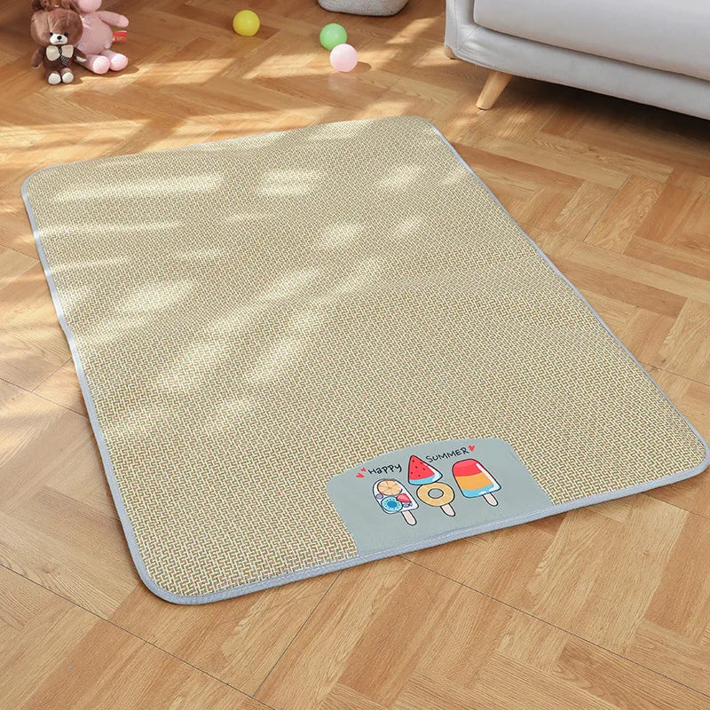 Kennel summer mat ice mat pet pet supplies cat dog oversized rattan mat cushion breathable dog mat