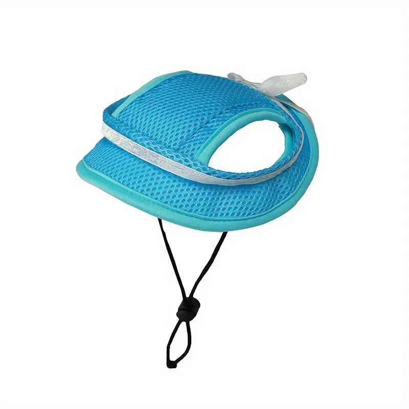 1pc Sun-Protective Pet Hat with Bow Decoration for Dogs and Cats - Adjustable and Stylish