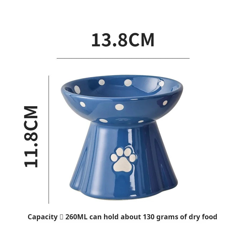 cat bowl ceramic protection cervical vertebrae cat food basin anti black chin tall cat bowl shelf cat teddy dog bowl pet bowl