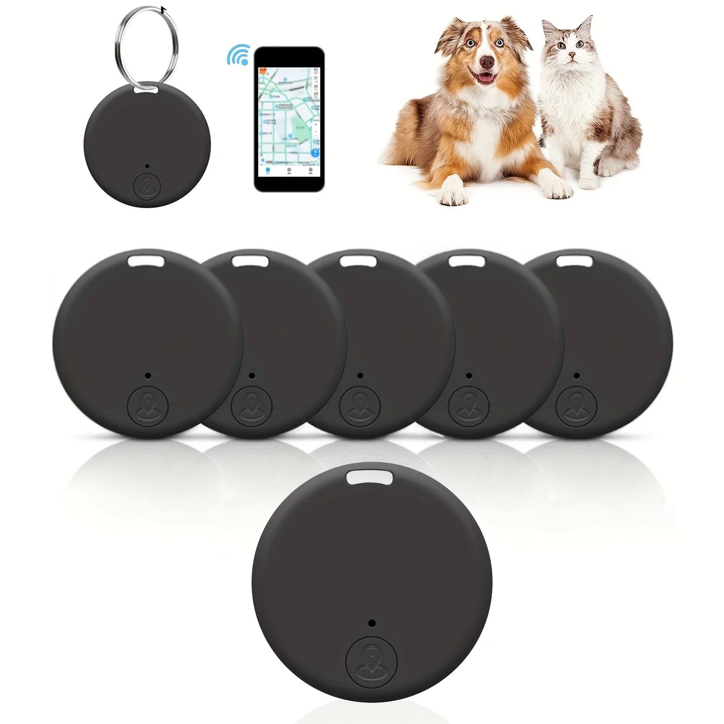 6Packs Key Finders, Portable Tracking Mobile Tracking Anti Loss Smart Device Locator Finders Tracker Device for Dog Pet Cat Wall