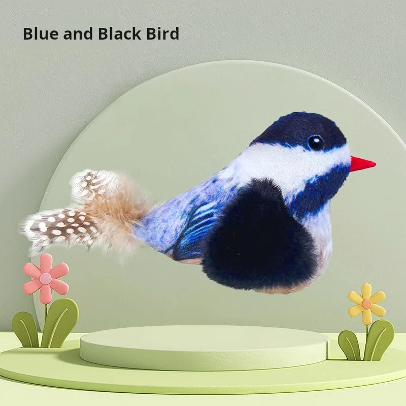 Pet cat toy simulation call bird sound plush toy cat self-hilarity relief artifact hanging automatic teasing cat